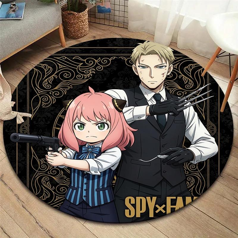 Spyxfamily Round Area Rug Carpet Rug For Living Room Bedroom Sofa Playroom Decor Nonslip Floor Mat