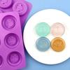 6-Piece Round Bee Silicone Mold Wax Melt Polymer Aromatherapy Making Handmade Cupcake Mould Decorating Supplies