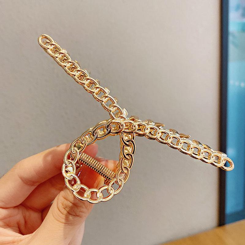 Women Fashion Gold Hollow Geometric Hair Claw Retro Hair Clips Barrette Hair Crab Hair Clips Headband Hairpin Hair Accessories