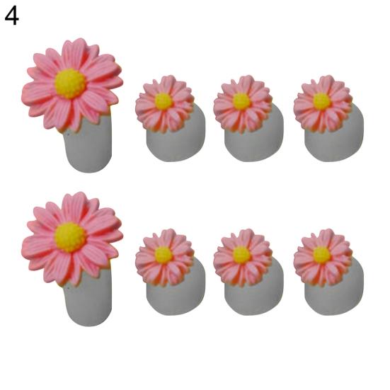 8st Blomma Runt Hjärta Silikon Tå Separatorer Divider Spacers Nail Art Tool