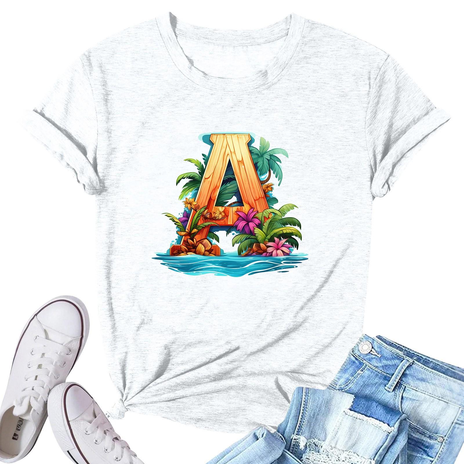 

Жіноча модна повсякденна плісирована кругла футболка з короткими рукавами з принтом XL білий