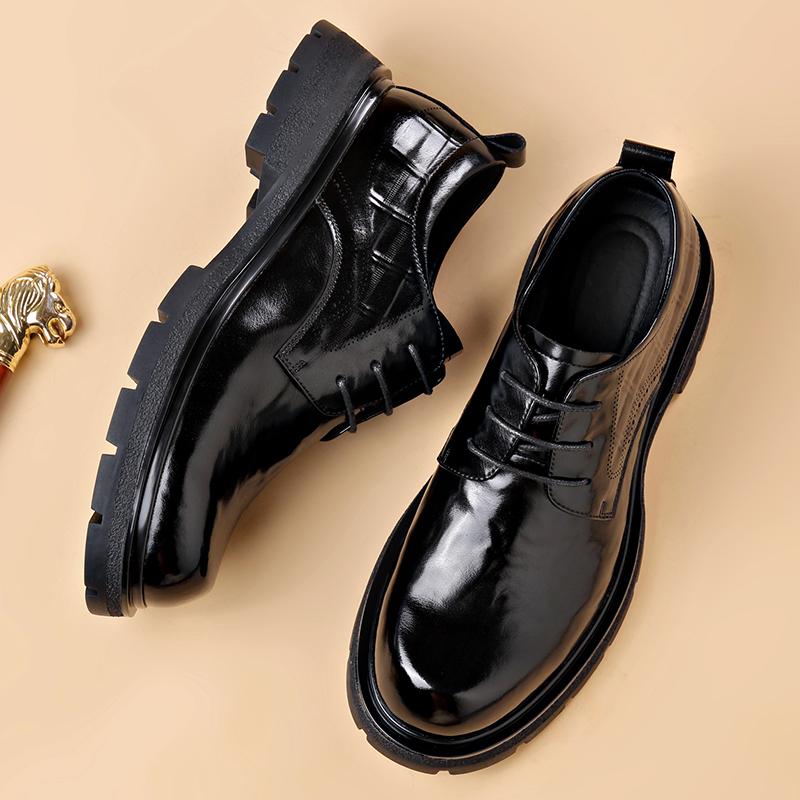 Business big head leather shoes Casual fashion leather shoes soft non-slip men's shoes