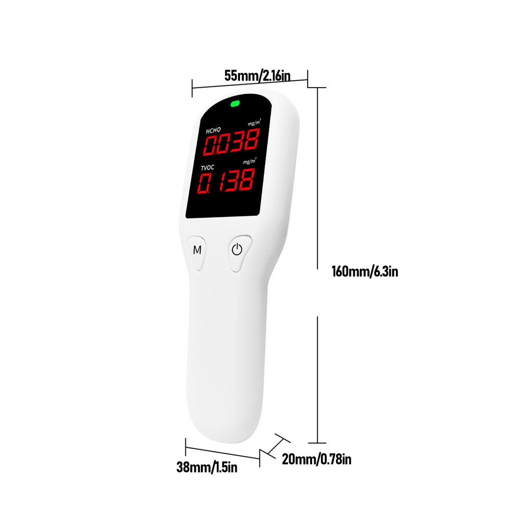 2 In 1 Indoor Air Quality Tester Professional Accurate Sensor Real Time Display Portable Smart Air Quality Detector for Home Office