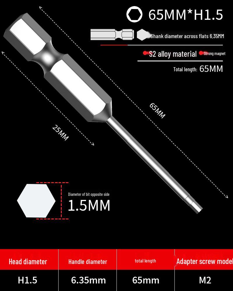Hexagonal Driver Bit Extension for Screwdriver and Drill