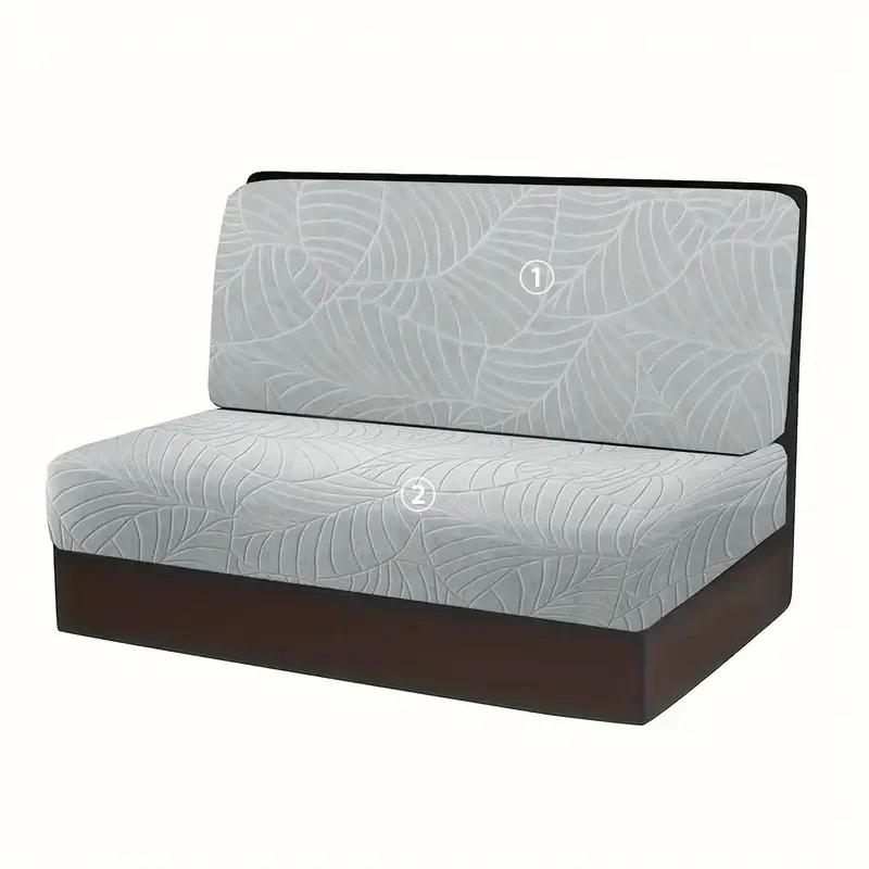 2 Stück/Set Blatt-Jacquard Wohnmobil Dinette Sitzbezüge Elastisch Armlose Couchbezüge Stretch Rv Camper Auto Sitzbankbezug