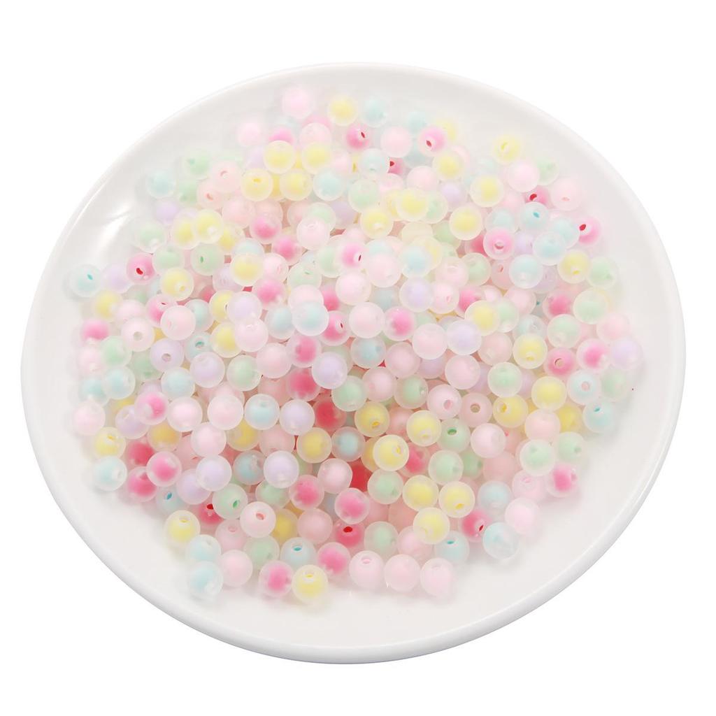 Frosted Acrylic Round Beads for DIY Jewelry and Beading Accessories