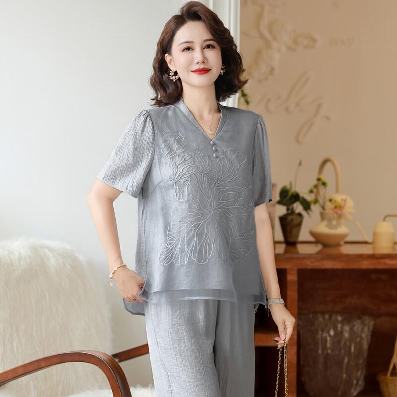 Elegantes Sommer-Set mit kurzen Ärmeln für reife Frauen