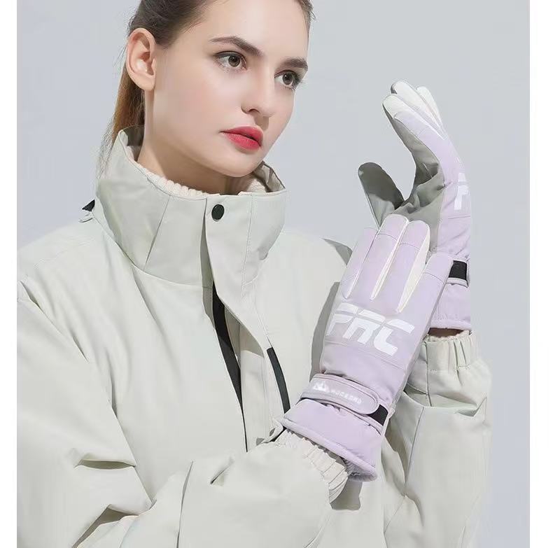 Streng ausgewählte Ski-Warmhandschuhe für Männer und Frauen, Paare, Outdoor-Fahren, Samt, kalt- und winddicht, Fahrer