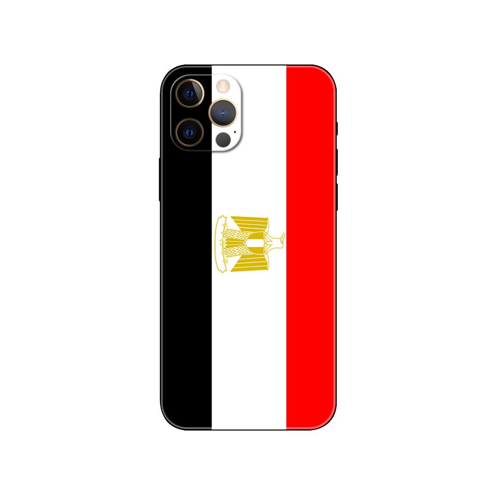 Egyptian Flag Phone Case for Iphone 5 5s 2020se 6 6s 7 8 Plus X 10 XR XS 11 12 13 Mini Pro MAX Black Tpu Back Cover
