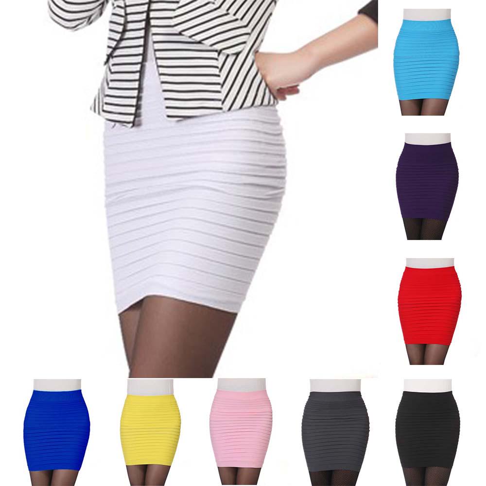 Femmes Summer Split Jupes Mini-Jupe Crayon Taille Haute Jupe Clubwear Jupe NOUVEAU