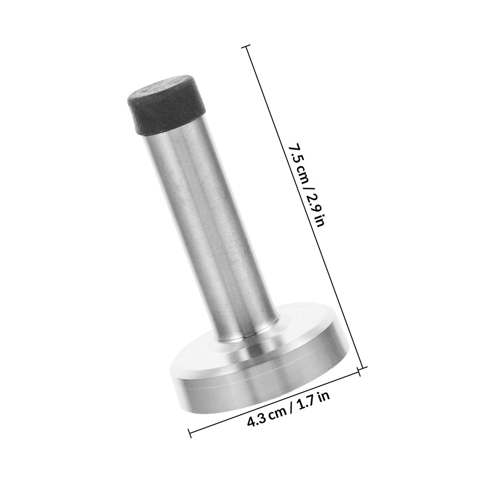 Floor Door Stopper 9.5cm Solid Stainless Steel Rubber Floor Mounted Wall Mounted Door Stop for Preventing Wall Damage