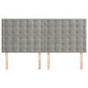 Tête de lit - Maison Exclusive - Gris clair - 180 x 5 x 118/128 cm - Velours