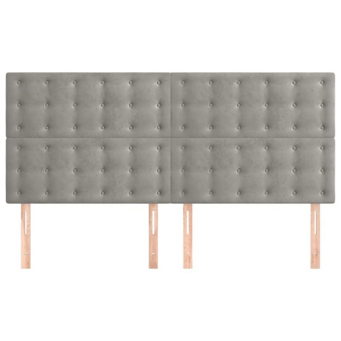 Tête de lit - Maison Exclusive - Gris clair - 180 x 5 x 118/128 cm - Velours