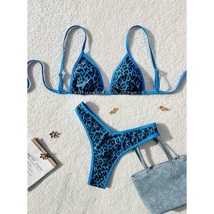 Leopard Print Lace-up Bikini 2025: European & American High-End Women's Beach Swimwear