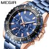 Meigel Men's Watch, Dial Chronograph Calendar Steel Belt Business Quartz Watch
