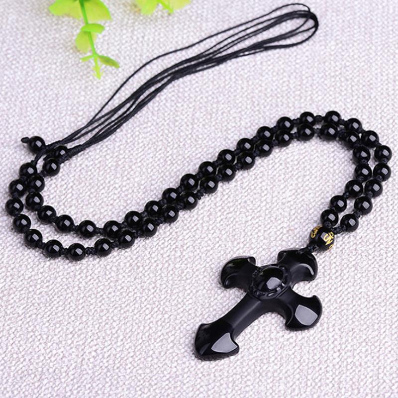 Buy Black Obsidian Cross Pendant 