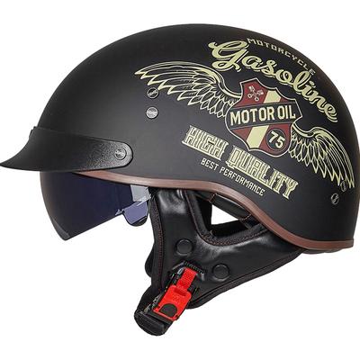 Retro Half Helmet Motorcycle Cruiser Helmet German Style Vintage Casco Moto Open Face Chopper Biker Pilot DOT Capacetes Para