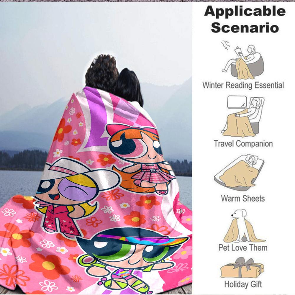 1pc Flower Power Blanket Lightweight Flannel Blanket Throw Blanket For Sofa, Bed, Travel, Camping, Livingroom, Office, Couch