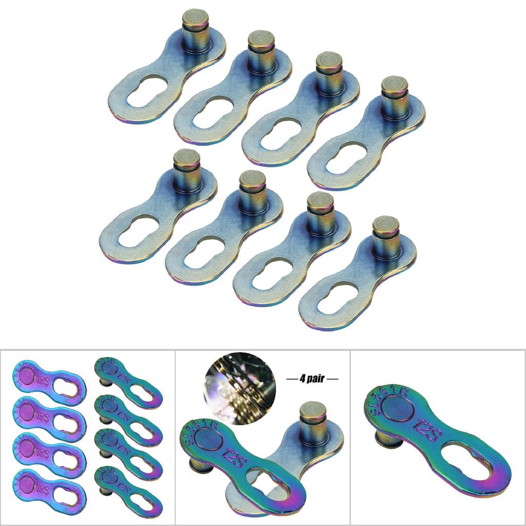 4Pair Steel Bike Bicycle 12Speed Chain Missing Link Connector Parts Cycling Accessorycolorful