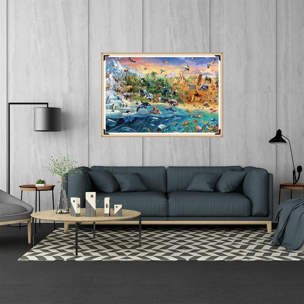 1000 Pieces Animal World Jigsaw Puzzles For Adults Home Decor Games Family Fun Floor Puzzles Educational Toys For Kids