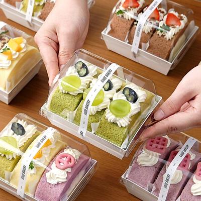 Verpackungsbox für Dessert & Kuchenrolle mit hohem Deckel