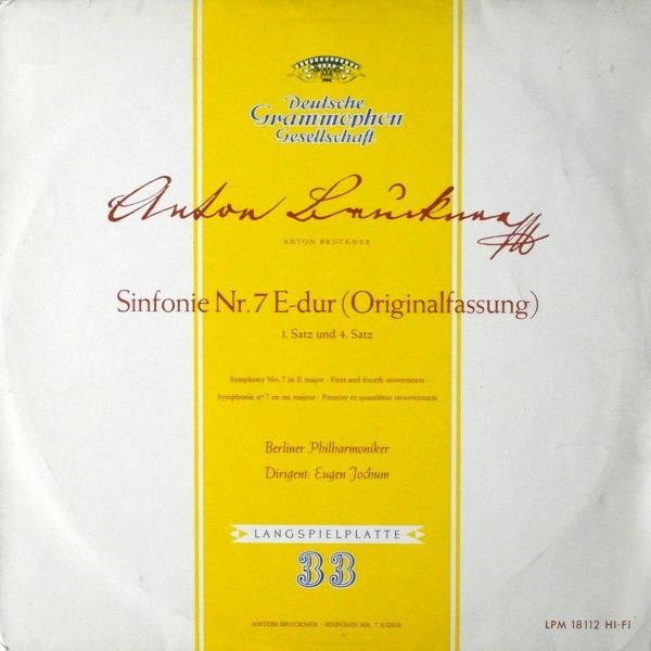 

LP Record ANTON BRUCKNER BERLINER PHILHARMO Sinfonie Nr. 7 Edur Originalfassu 18112 Deutsche Grammo 1960 Germany Classical Used