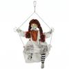 80 cm Halloween Animated Hanging Creepy Girl on Swing Decoration, Kicking Legs, Sound and Touch Activated