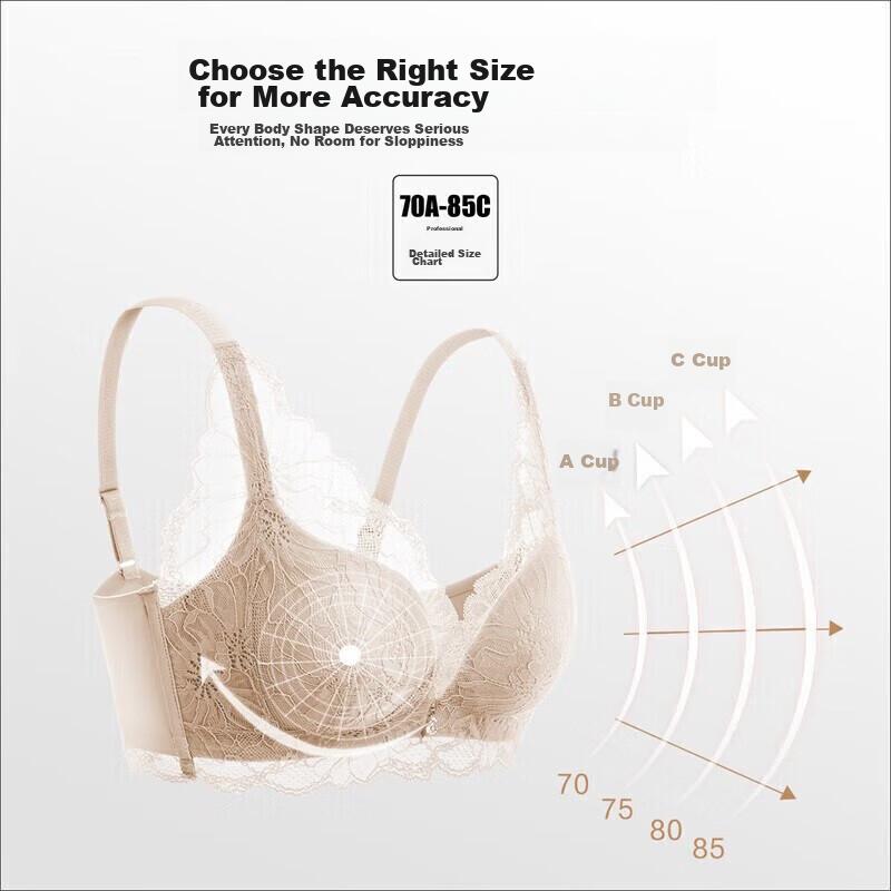 Ordifen Women's Wireless Bra, Push-Up Bra, Lace Antibacterial Brassiere, Gift for Girlfriend XB1533/XB1521