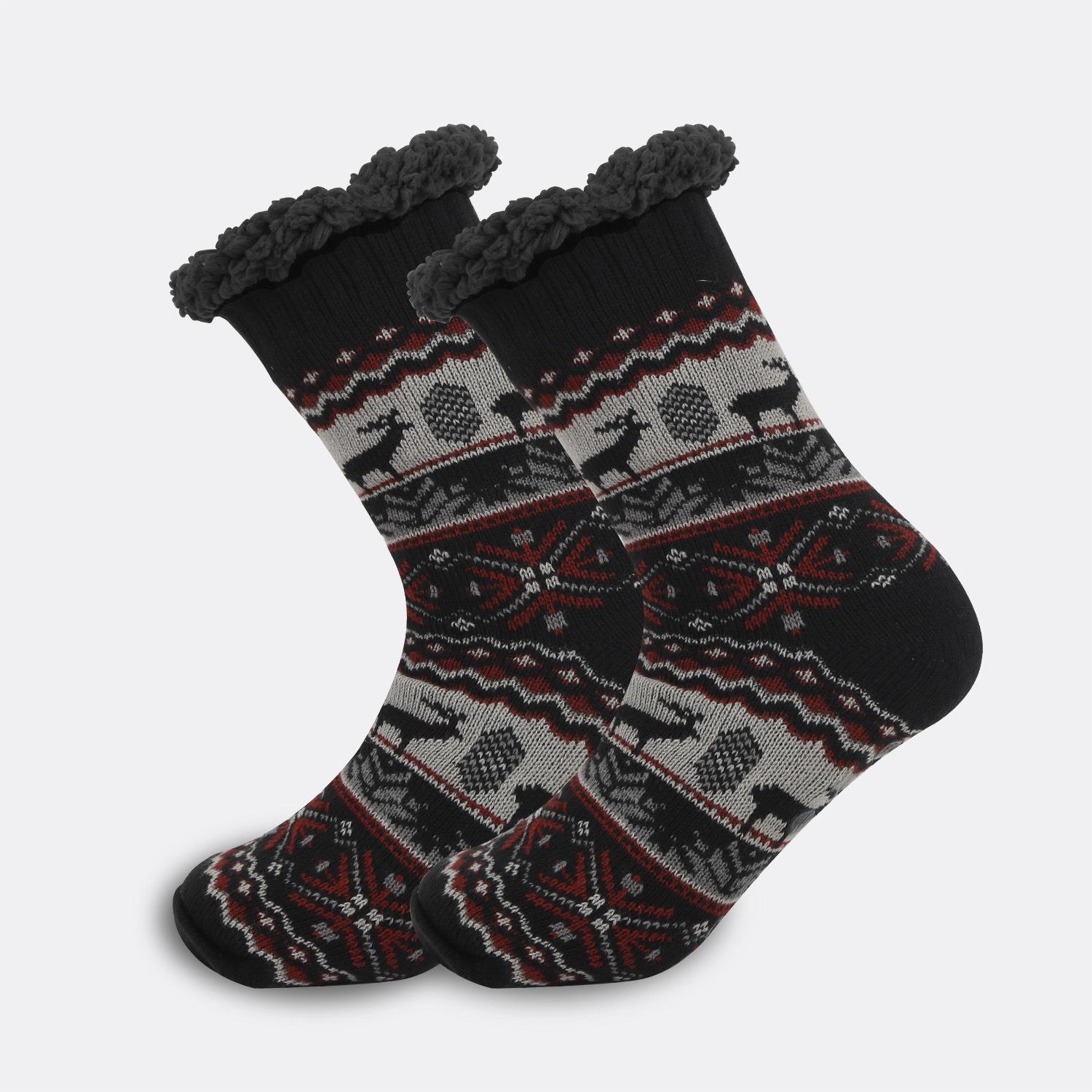 

Men s Ethnic Style Mid-Calf Wool Socks - Thickened Warm Autumn Winter Retro Socks One Size