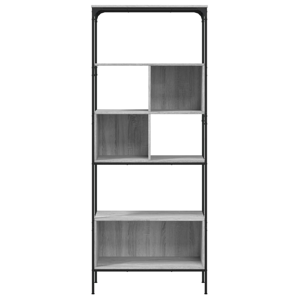 Bookshelf 5 Shelves Grey Sonoma 76 x 33 x 188.5 cm Particleboard
