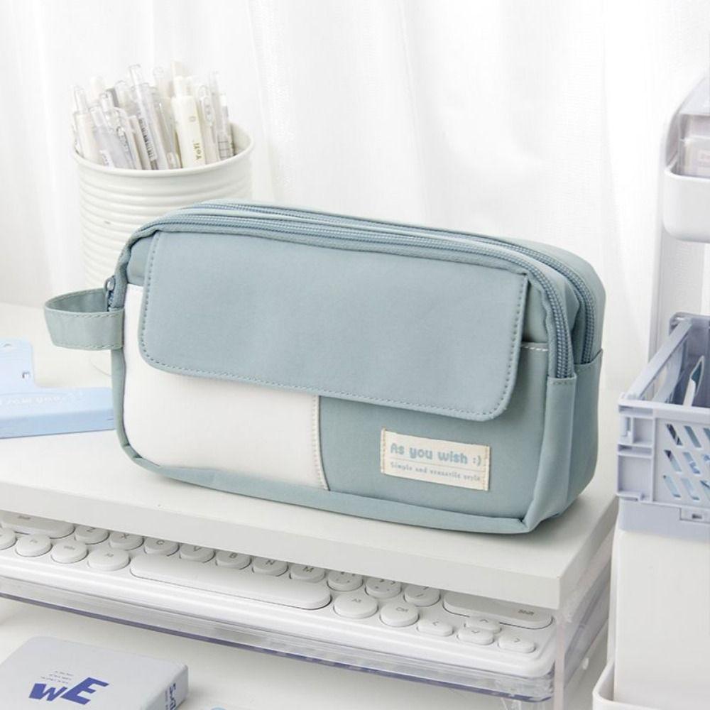 Large Capacity Pencil Case 3 Layer Pen Bag Simplicity Fashion Portable Pen Pouch  Students