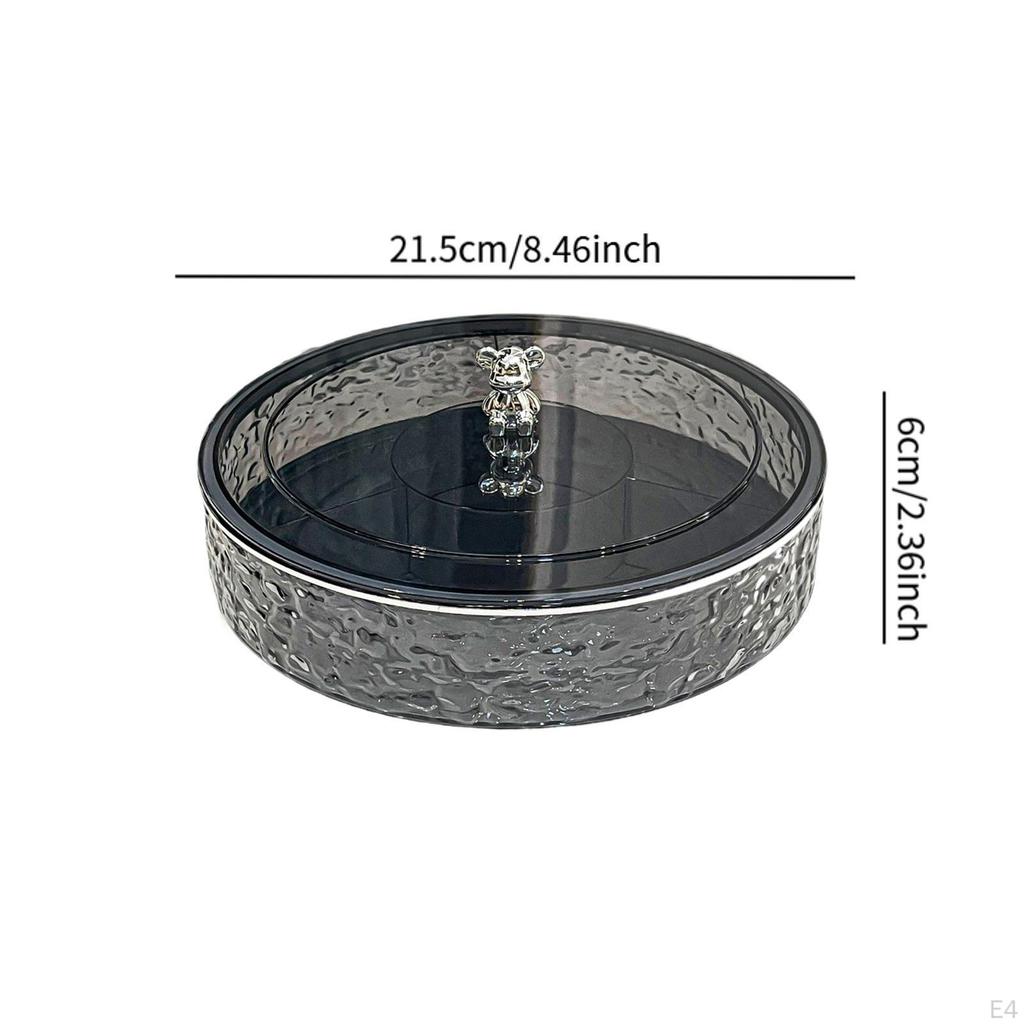 Compartmentalized Appetizer Serving Tray with Lid And Cover, Round Storage Box for Nuts, Sweets,