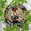 1-Pack Vintage Hair Stylist Sign Retro Barber Pole Tools Metal Tin Sign Wall Decor Home Barbershop