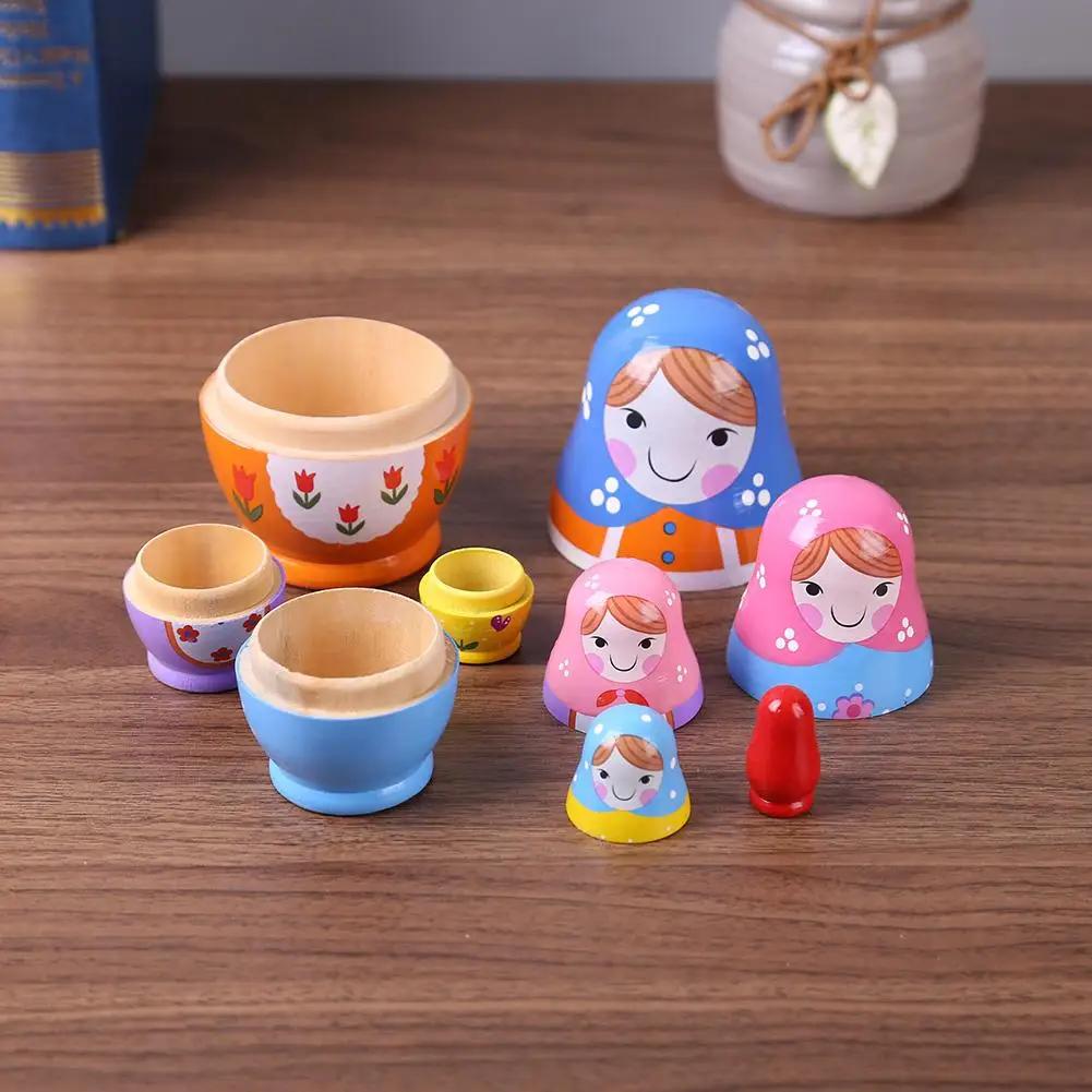 Wood Russian Nesting Dolls Matryoshka Dolls Babushka Hand Paint Best Wishes Kids Christmas New Year Gift Children's Day Gifts
