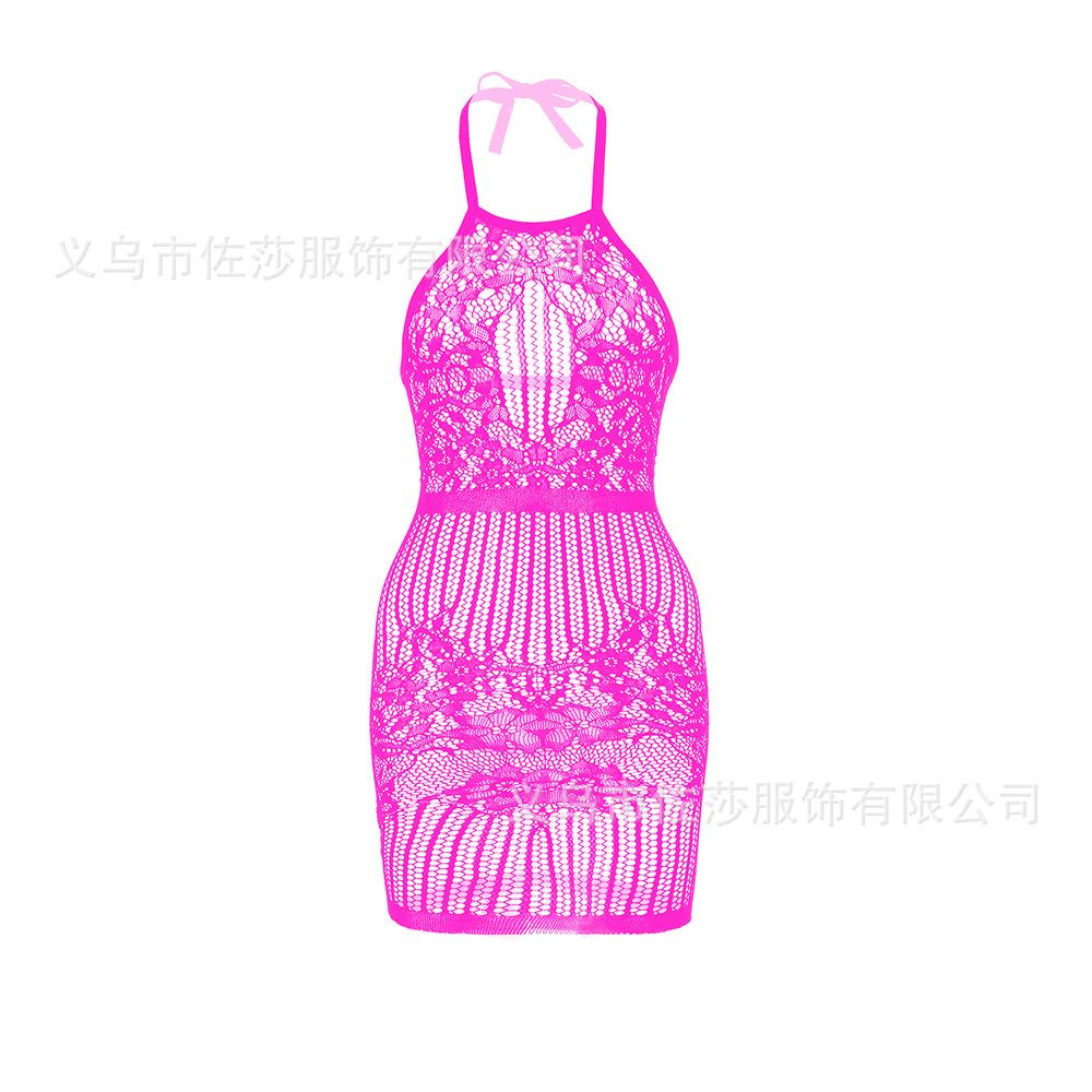 Sexy Suspender Mesh Tight Body Hollow Hip Skirt Large Size