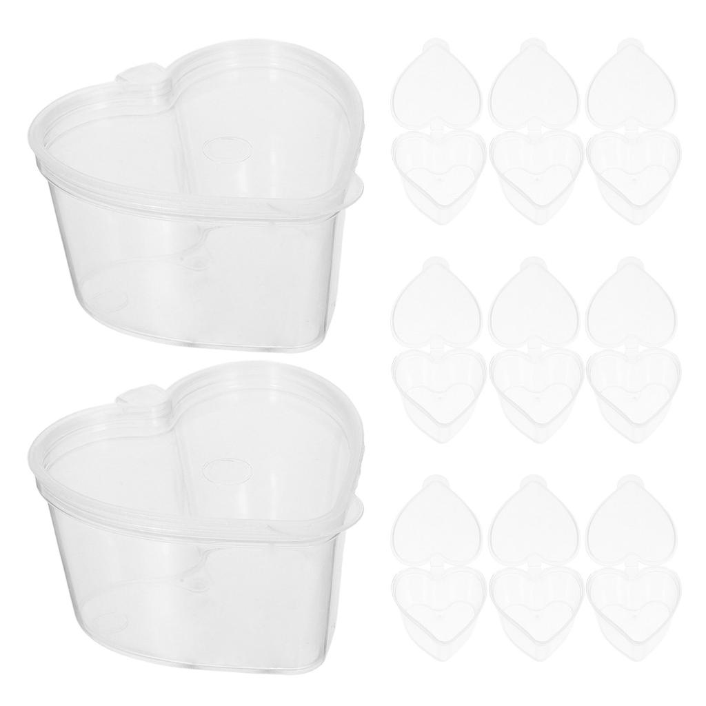 100Pcs Transparent PP Plastic Spice Containers Heart Shaped Leak Proof Storage Jars Suitable for Sauce Spice Use