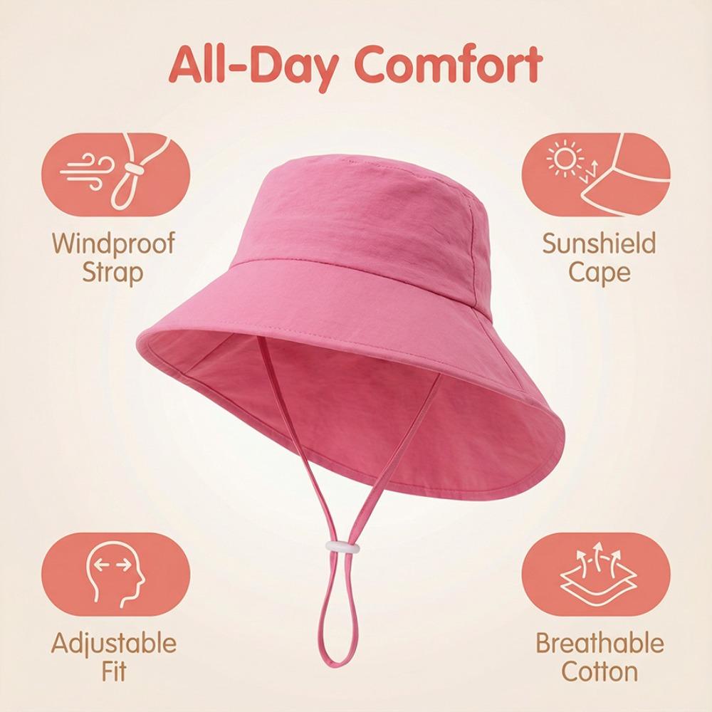 UV Protection Children's Sun Hat Breathable Neck Scarf Sun Cap 3-8 Years Old Unisex