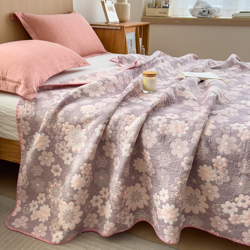 100% Cotton Summer Gauze Blanket - Lightweight, Three-Layer Design for Office, Nap, or Sofa