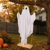 Halloween Hängende Geister Dekorationen Schaukel Dekor mit Lichterkette, Leuchtender Schwebender Spukbaum für Ornament Gartenbaum, Outdoor Party Timer Steuerung