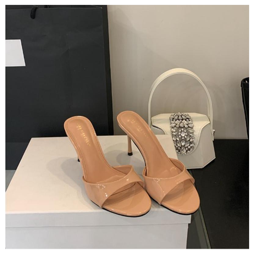

Women Slippers Sandals Fashion Round Open Toe Thin High Heels Mule Slides Summer Party Dress Pumps Shoe Comfortable Sandal Mujer 35