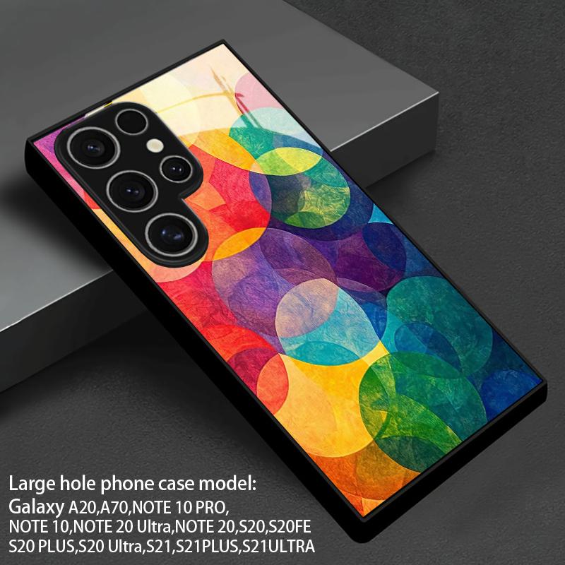 Abstract Colorful Pattern 2D Phone Case for Samsung S26 S25 S24 S23 S22 S21 S20 A56 A36 A16 - Durable Glass Protective Cover