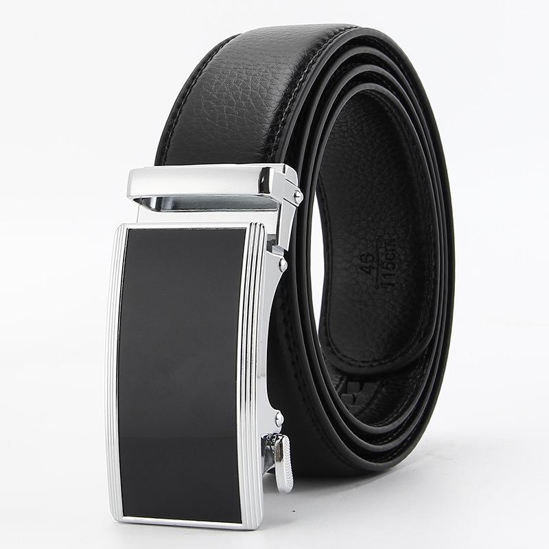 

Новый ремень из микрофибры для мужчин с автоматической пряжкой, деловой мужской ремень, ремень из искусственной кожи 110-130cm