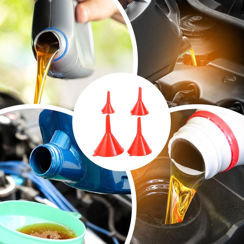 4pcs Plastic Kitchen Funnel Set for Filling Bottles Durable Multifunctional Oil Funnels for Filling Canning Cooking Lab Car