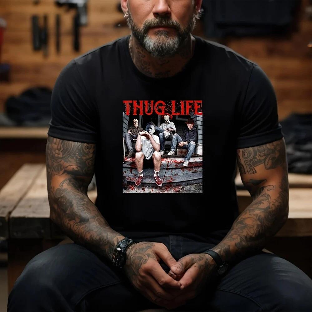 Michael Myers Thug Life T-shirt ft. Jason Voorhees , Freddy and Pennywise S-XXXL XL