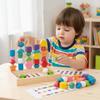 Geometric Color Shape Cognition Toys Interactive Wooden Beads Sequencing Toy  Kindergarten Kids