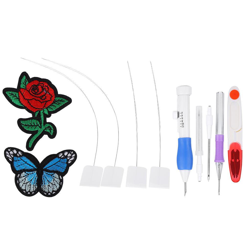 Punch Needle Set Embroidery Stitching Craft Tool TPR Handle DIY Sewing Threading Device