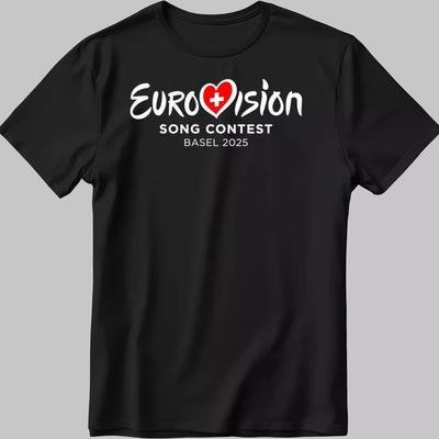 Estate 2025 Nuova Maglietta Eurovision Song Contest BASEL Uomo Donna Manica Corta T-shirt Top Abbigliamento Unisex Streetwear