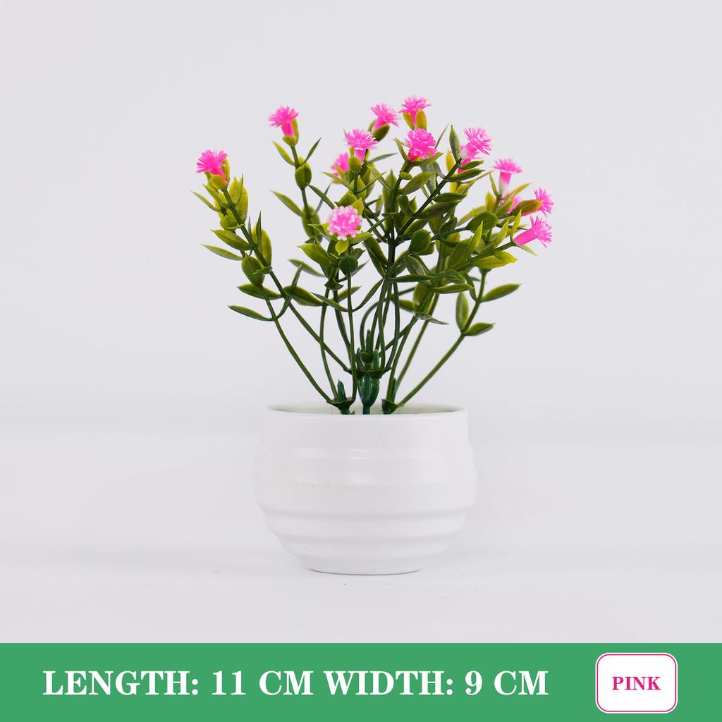 Mini Artificial Bonsai Plants Small Simulated Tree Pot Grass Fake Flowers Home Garden Office Table Room Decorative Ornaments