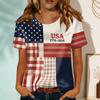 Women's Fashionable Casual Round-neck Printed Short-sleeved T-shirt Top
