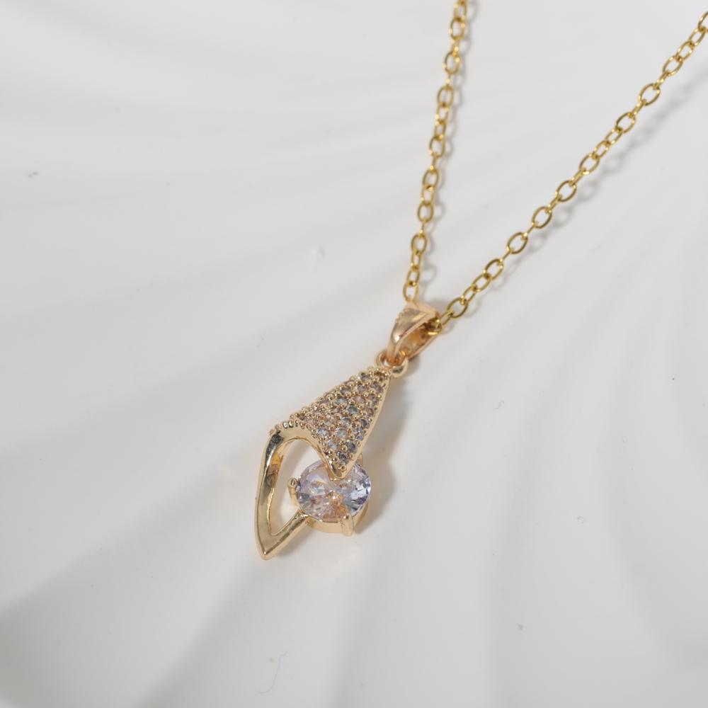 Simple Conch/wings Pendant Necklaces for Women Zirconia Necklace Wedding Party Jewelry Accessories